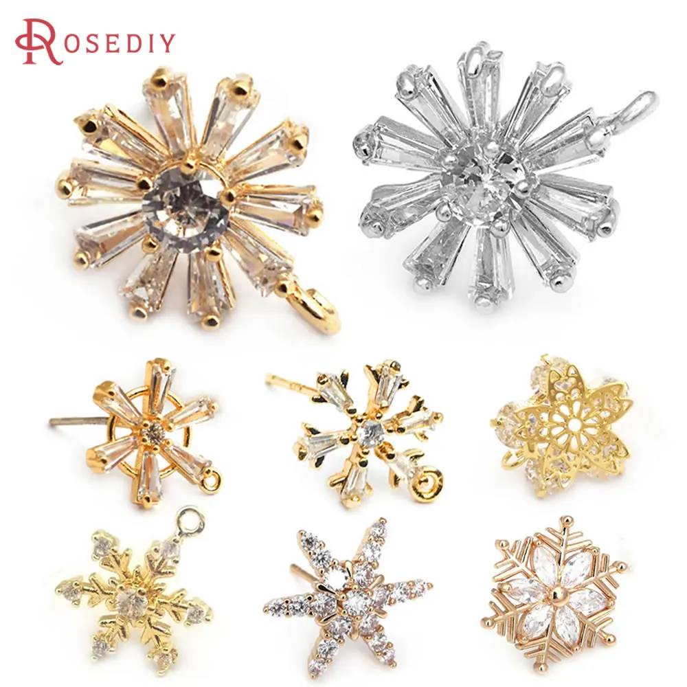 18K Gold Color Brass Zircon Snowflake Shape Stud Earrings Pins Earrings High Quality Jewelry Making Diy Accessories
18K Gold Color Brass Zircon Snowflake Shape Stud Earrings Pins Earrings High Quality Jewelry Making Diy Accessories