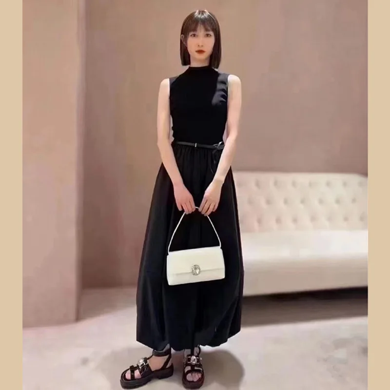 Summer New round Ne Svel Knitted Patchwork Hepburn Sle Little Bla Dr Fake Two-Piece Waist-Cinching Gown
Summer New round Ne Svel Knitted Patchwork Hepburn Sle Little Bla Dr Fake Two-Piece Waist-Cinching Gown
