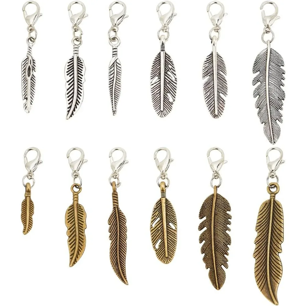 36 Pcs 12 Styles Feather Zipper Pull Charms Mixed Color Alloy Steel Zipper Pull Accessories making kit
36 Pcs 12 Styles Feather Zipper Pull Charms Mixed Color Alloy Steel Zipper Pull Accessories making kit