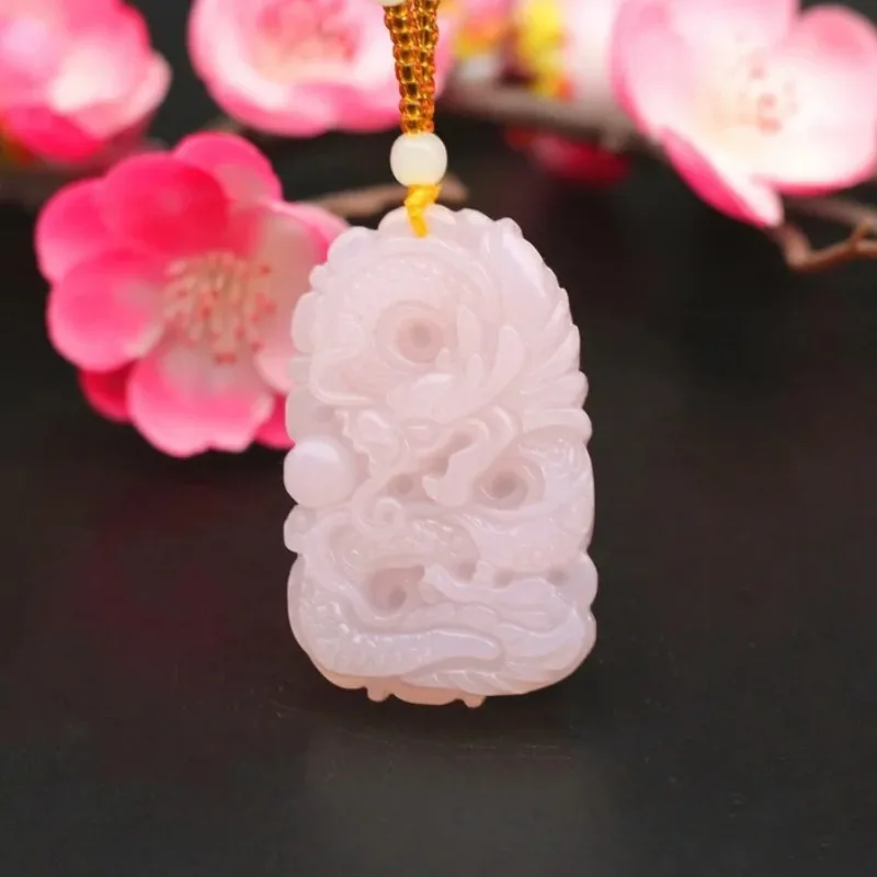 Natural Hetian Pink Jade Dragon Pendant Necklace Fashion Charm Jewelry Jadeite Accessories Amulet Gifts for Women Men Luxury
Natural Hetian Pink Jade Dragon Pendant Necklace Fashion Charm Jewelry Jadeite Accessories Amulet Gifts for Women Men Luxury
