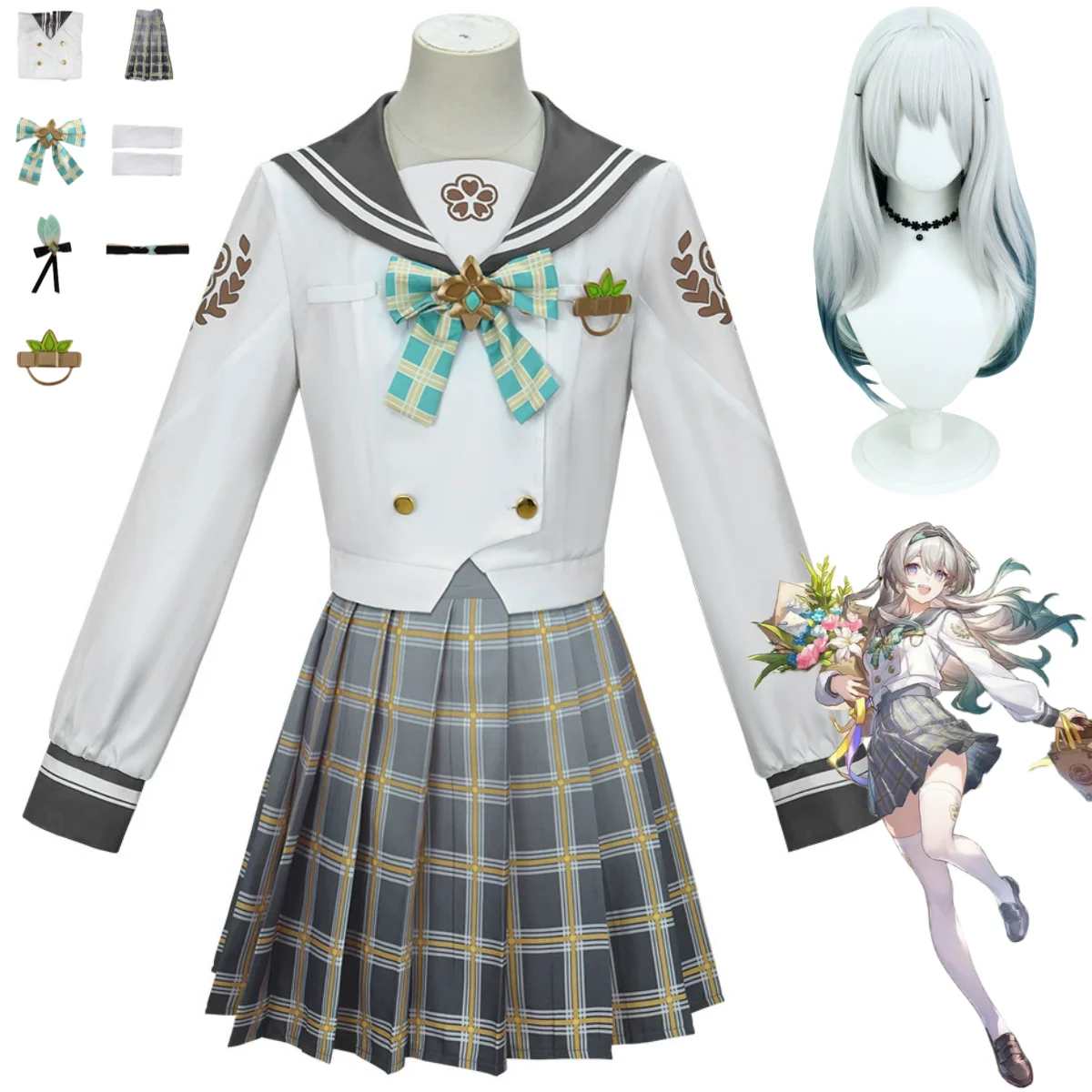 Anime Game Honkai:Star Rail Firefly Cosplay Costume Springtime Greeting JK Uniform Skirt Shirt Wig Woman Sexy Daily Leisure Sui
Anime Game Honkai:Star Rail Firefly Cosplay Costume Springtime Greeting JK Uniform Skirt Shirt Wig Woman Sexy Daily Leisure Sui