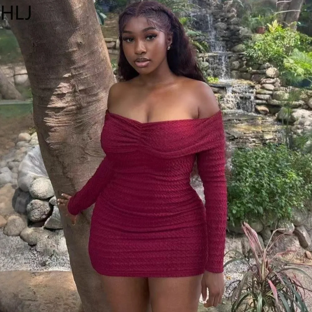 HLJ Sexy Knitting Ruched Patchwork Bodycon Dresses Woman Off Showlder Long Sleeves Dress Female Party Clubwear Vestidos 2025 New
HLJ Sexy Knitting Ruched Patchwork Bodycon Dresses Woman Off Showlder Long Sleeves Dress Female Party Clubwear Vestidos 2025 New