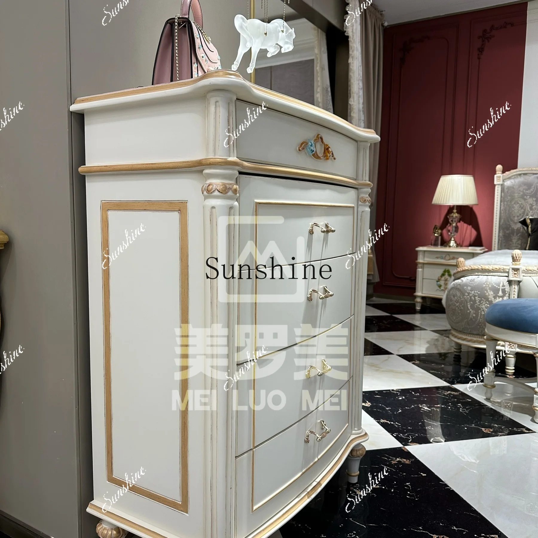 French court solid wood chest living room decoration villa furniture storageP
French court solid wood chest living room decoration villa furniture storageP