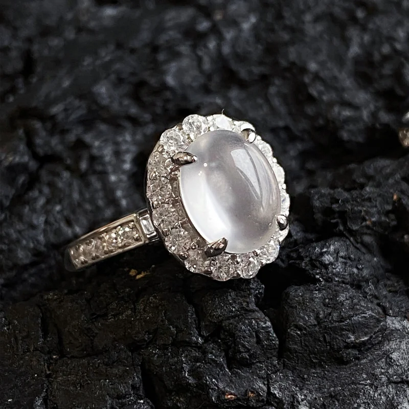 Natural Ice Transparent Gray Agate White Chalcedony Vintage Elegant Open for Women Oval Cabochon Ring Jewelry
Natural Ice Transparent Gray Agate White Chalcedony Vintage Elegant Open for Women Oval Cabochon Ring Jewelry