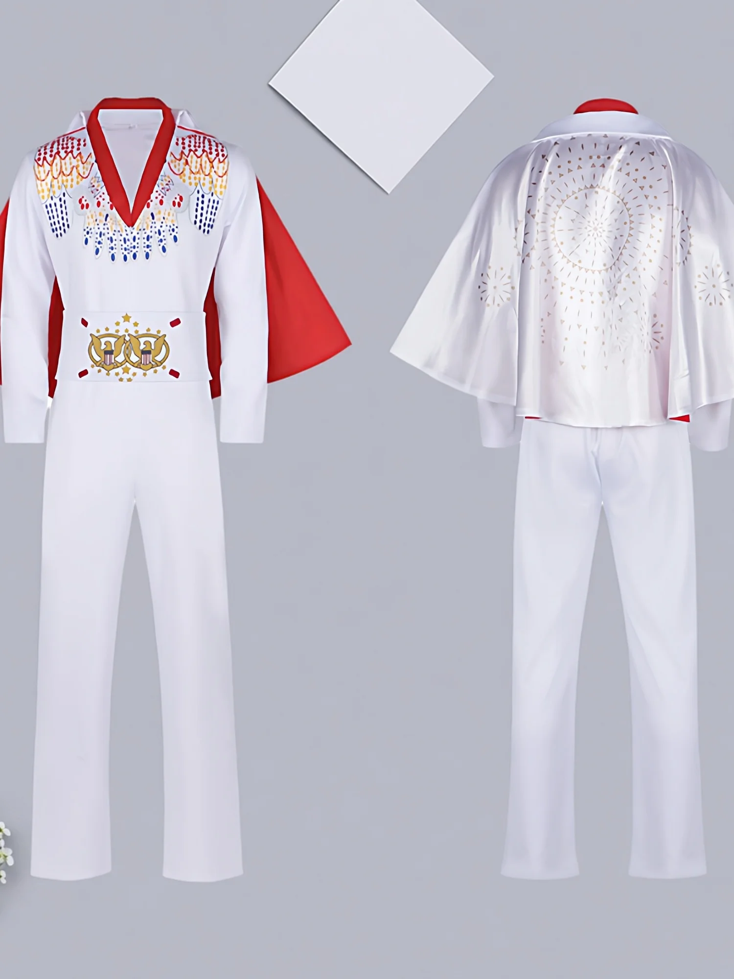 White Elvis Presley King Costume Halloween Dance Suit Set Performance Clothing Women's Fashion Outfits Spring Season
White Elvis Presley King Costume Halloween Dance Suit Set Performance Clothing Women's Fashion Outfits Spring Season