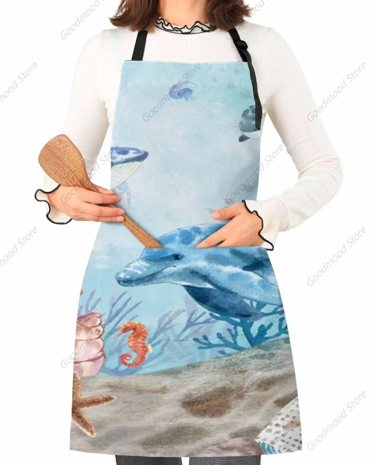 Dolphin Whale Bib Aprons for Women With Pockets,Waterproof Chef Kitchen Cooking Apron for Painting/Hair Stylist/Nail Technician
Dolphin Whale Bib Aprons for Women With Pockets,Waterproof Chef Kitchen Cooking Apron for Painting/Hair Stylist/Nail Technician