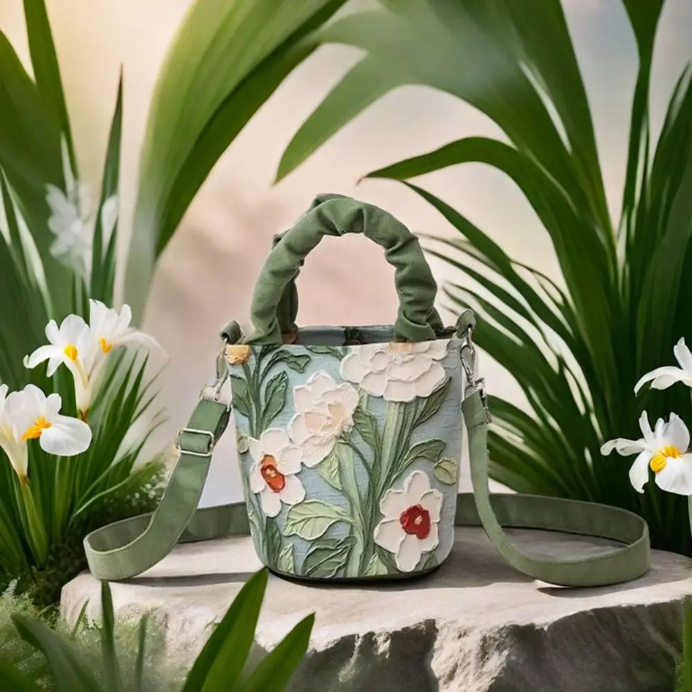 Korean Style Oil Painting Bucket Bag Butterfly Large Capacity Flower Pattern Shoulder Bag Handbag Floral Fresh Crossbody Bag
Korean Style Oil Painting Bucket Bag Butterfly Large Capacity Flower Pattern Shoulder Bag Handbag Floral Fresh Crossbody Bag