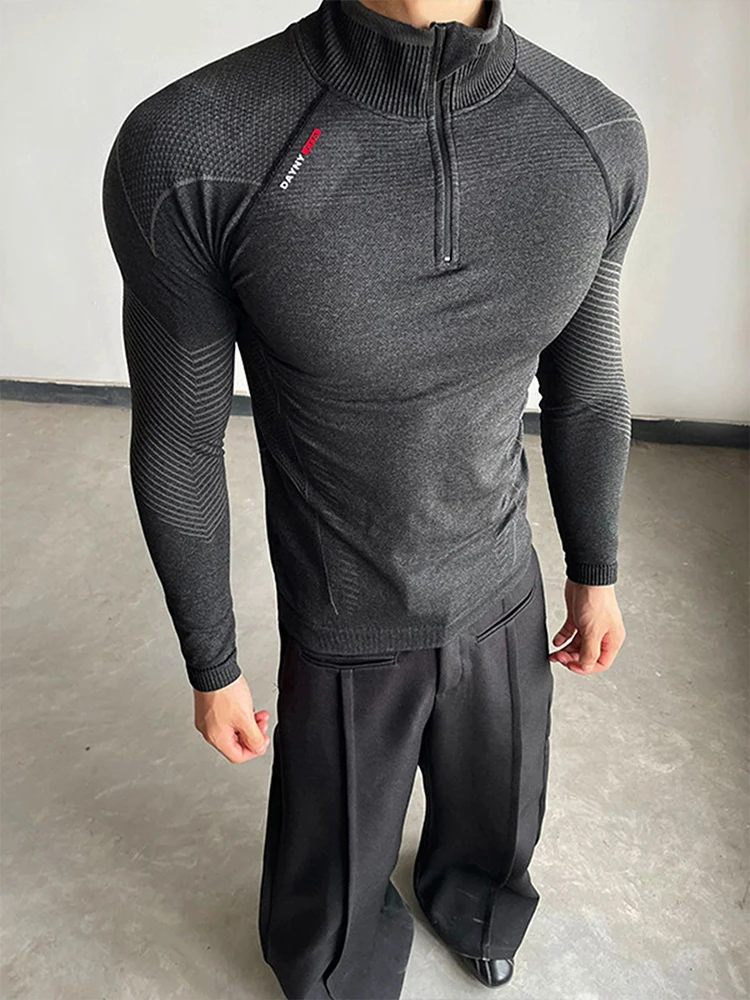 American Sle Long Sve Fitn T-irt Men's Training Wear Ne High Collar Qui Dry Body a Winter Sportswear
American Sle Long Sve Fitn T-irt Men's Training Wear Ne High Collar Qui Dry Body a Winter Sportswear