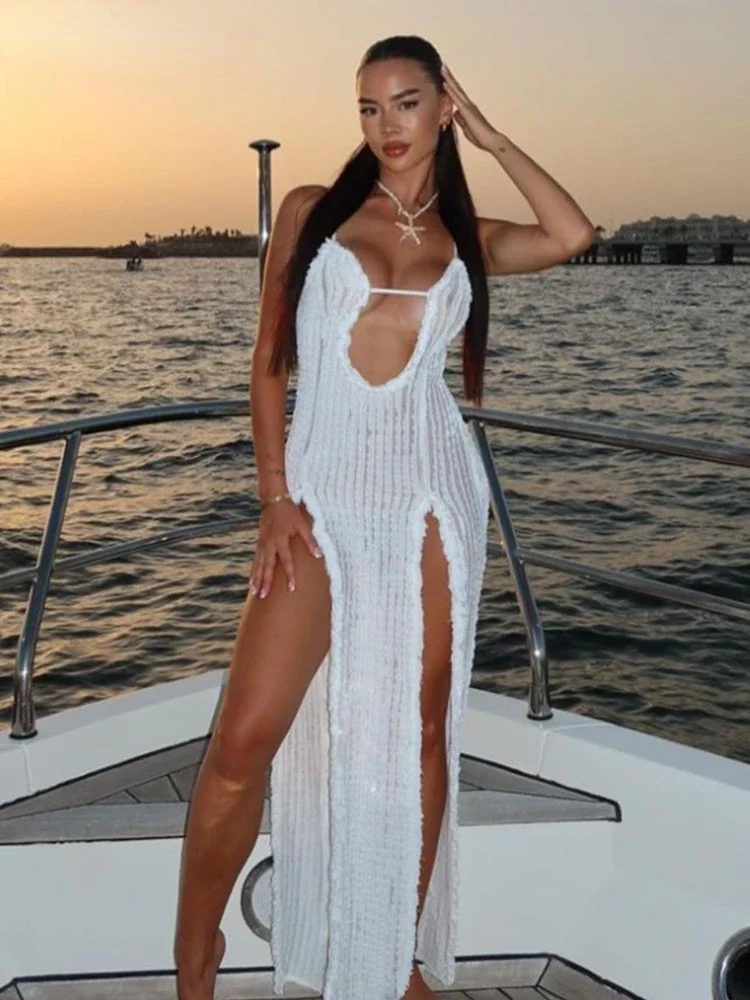 New 2024 Patchwork Lace Sexy Dress Women See Through Summer Sleeveless Deep v-Neck Split Long Slim Bodycon Vacation Clubwear
New 2024 Patchwork Lace Sexy Dress Women See Through Summer Sleeveless Deep v-Neck Split Long Slim Bodycon Vacation Clubwear