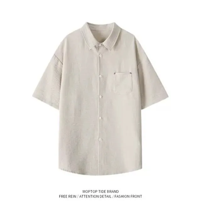 Fashionable Artistic Ins Shirt for Men Stylish Japanese Style Simple Trendy New Model Versatile Lazy Harajuku Short Sleeve Shirt
Fashionable Artistic Ins Shirt for Men Stylish Japanese Style Simple Trendy New Model Versatile Lazy Harajuku Short Sleeve Shirt