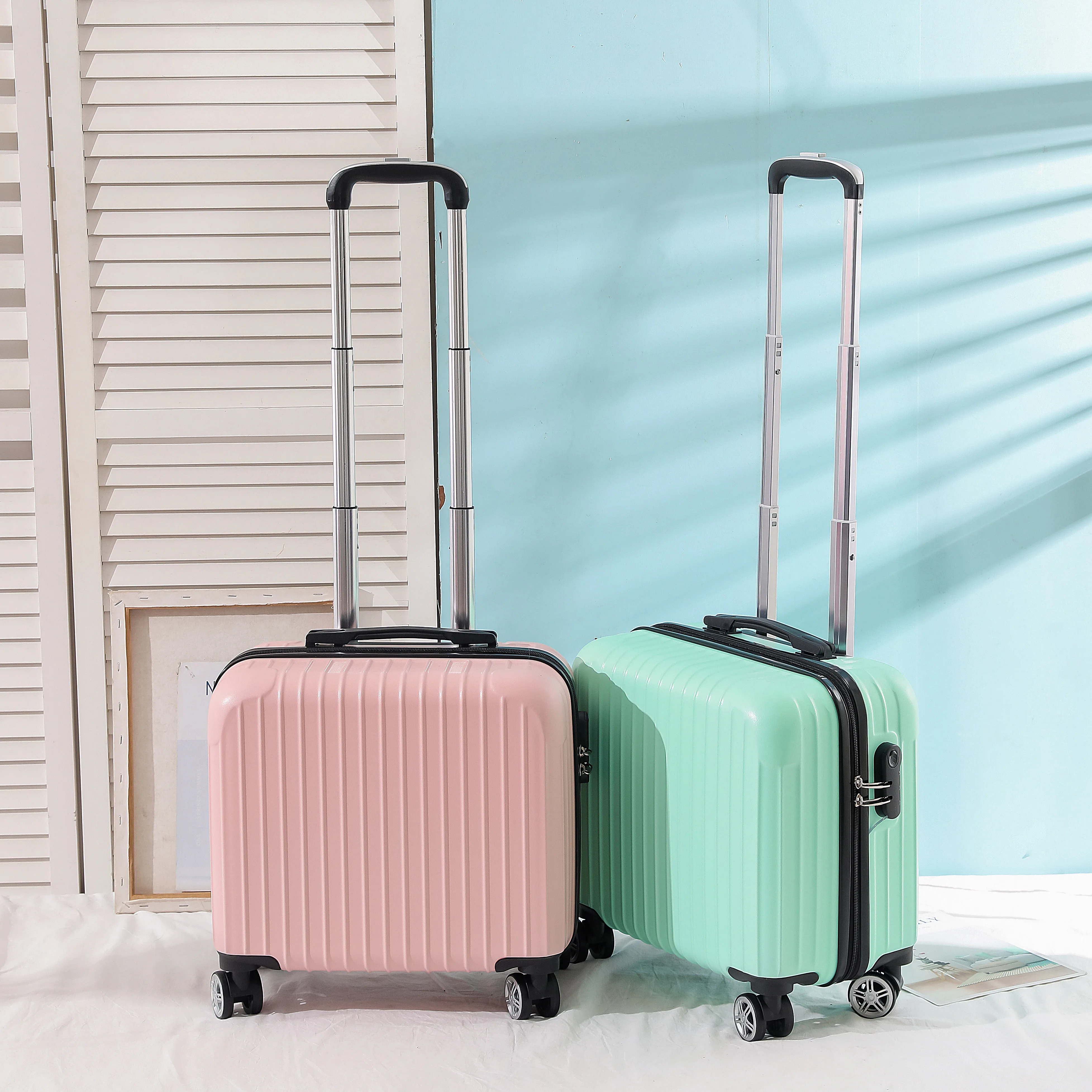 18 Inch Eco Luggage Lightweight ABS+PC Material Suitcase Luggage Lock Luggage Travel Bag
18 Inch Eco Luggage Lightweight ABS+PC Material Suitcase Luggage Lock Luggage Travel Bag