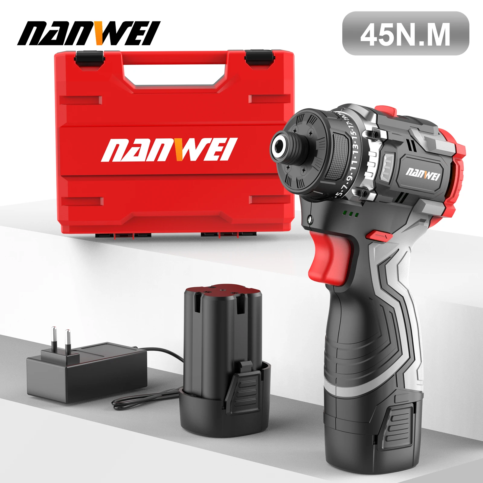 Nanwei 16V Lithium-ion Battery-powered Brushless Cordless Two-Speed Screwdriver 45 Nm Compact Household Screwdriver
Nanwei 16V Lithium-ion Battery-powered Brushless Cordless Two-Speed Screwdriver 45 Nm Compact Household Screwdriver