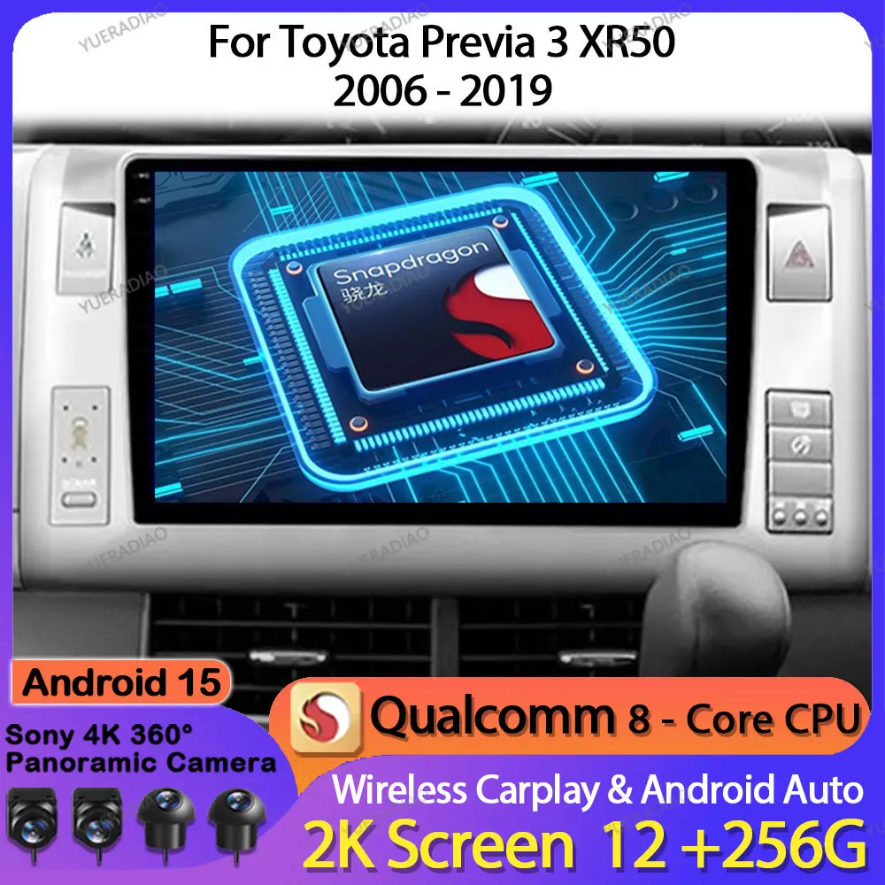 Автомобильный радиоприемник Android 15 для Toyota Previa 3 III XR50 Estima 2006-2019, автомобильный мультимедийный видеоплеер Carplay NAVI GPS 4G + WIFI QLED
Автомобильный радиоприемник Android 15 для Toyota Previa 3 III XR50 Estima 2006-2019, автомобильный мультимедийный видеоплеер Carplay NAVI GPS 4G + WIFI QLED