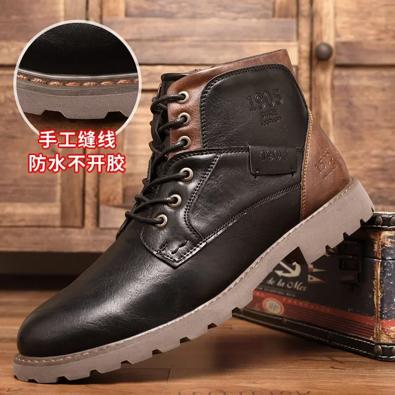 Кожаные мужские ботинки в стиле ретро, повседневные короткие ботинки на молнии, зимние мужские бархатные высокие туфли, рабочие ботинки для пустыни, Botas Para Hombre, мужские
Кожаные мужские ботинки в стиле ретро, повседневные короткие ботинки на молнии, зимние мужские бархатные высокие туфли, рабочие ботинки для пустыни, Botas Para Hombre, мужские