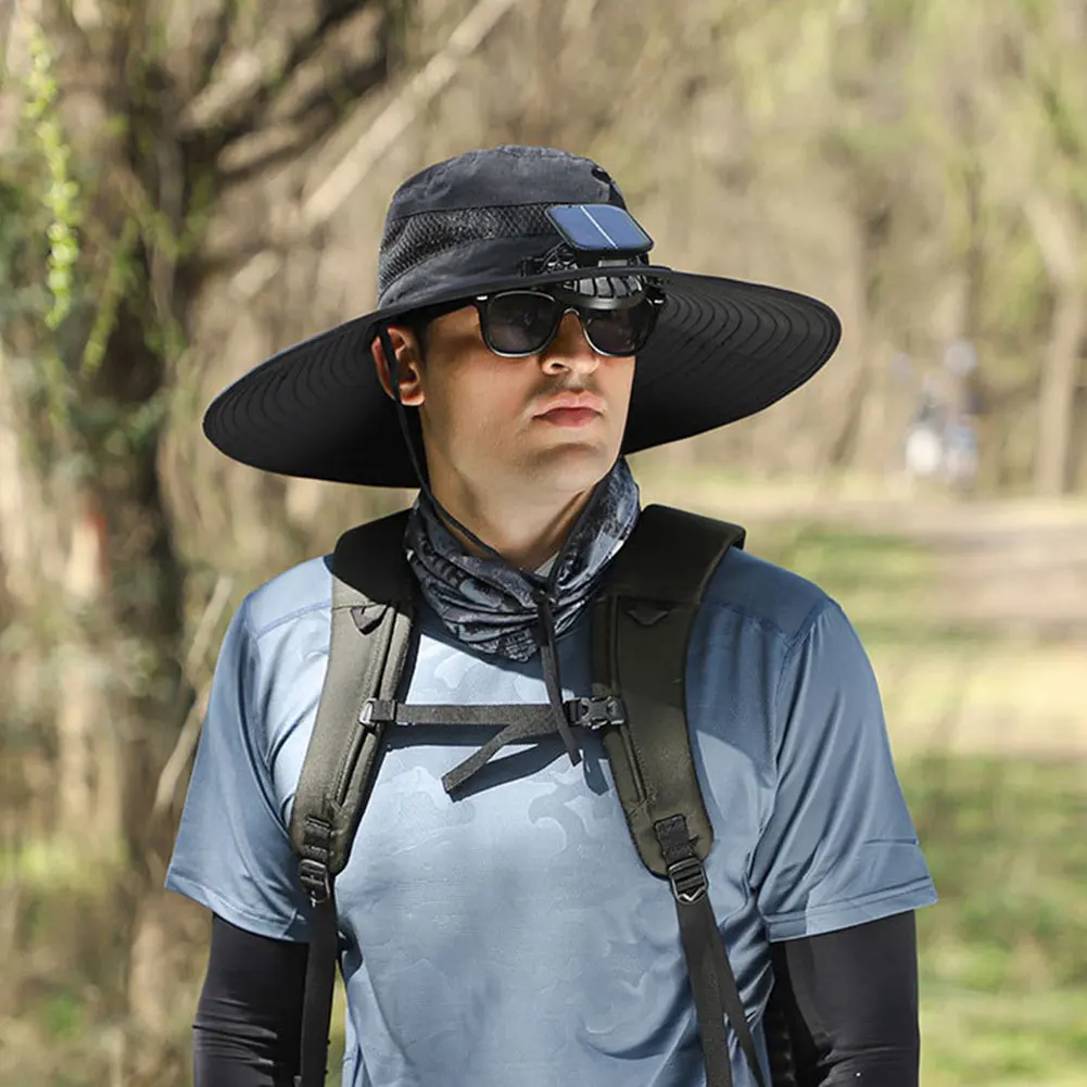 Solar Fan Hat Sun Hat with 2 Solar Fan Wide Brim Bucket Hat Summer Cap for Men Outdoor Camping Fishing Hiking
Solar Fan Hat Sun Hat with 2 Solar Fan Wide Brim Bucket Hat Summer Cap for Men Outdoor Camping Fishing Hiking