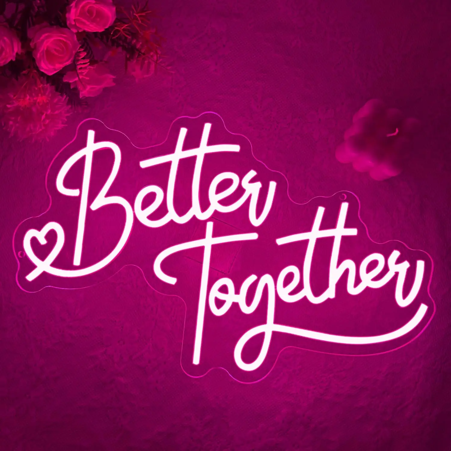 Better Together Neon Sign USB Powered Handmade LED Light for Wedding Party Bar Game Room Bedroom Decoration Gift Art Wall Light
Better Together Neon Sign USB Powered Handmade LED Light for Wedding Party Bar Game Room Bedroom Decoration Gift Art Wall Light