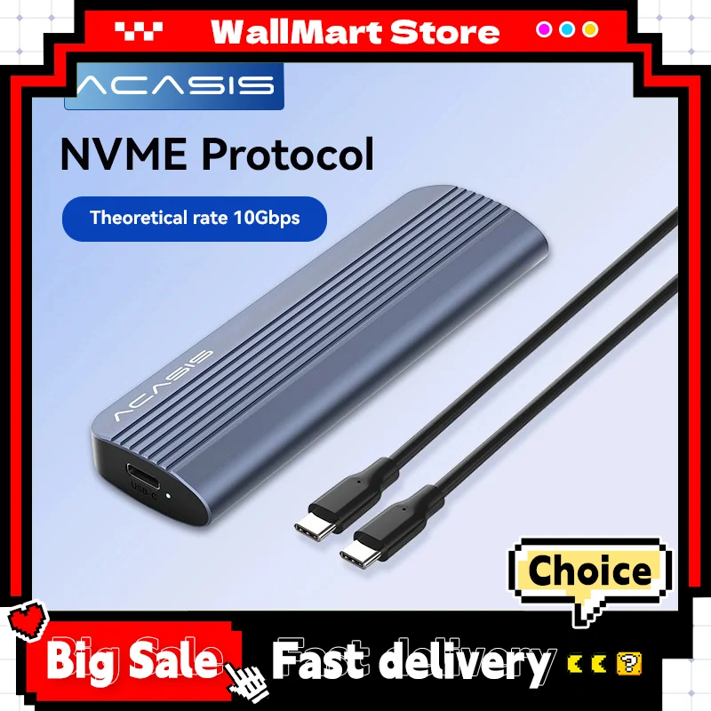 ACASIS M2 SSD Case M.2 NVMe SATA SSD Enclosure Adapter 10Gbps USB3.1 External Enclosure Support NVMe/PCIe M-Key/B+M Key Max 8TB
ACASIS M2 SSD Case M.2 NVMe SATA SSD Enclosure Adapter 10Gbps USB3.1 External Enclosure Support NVMe/PCIe M-Key/B+M Key Max 8TB