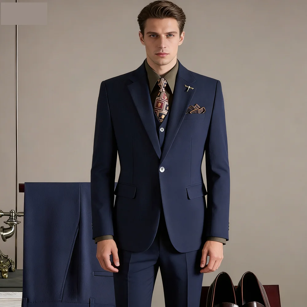 Men's Suit Set Jacket + Waistcoat + Trousers Professional Business Attire Wedding Formal Wear Black
Men's Suit Set Jacket + Waistcoat + Trousers Professional Business Attire Wedding Formal Wear Black