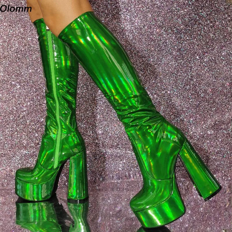 Olomm Women Winter Knee Boots Full Side Zipper Block High Heels Round Toe Beautiful Green Cosplay Shoes Ladies Plus US Size 5-20
Olomm Women Winter Knee Boots Full Side Zipper Block High Heels Round Toe Beautiful Green Cosplay Shoes Ladies Plus US Size 5-20