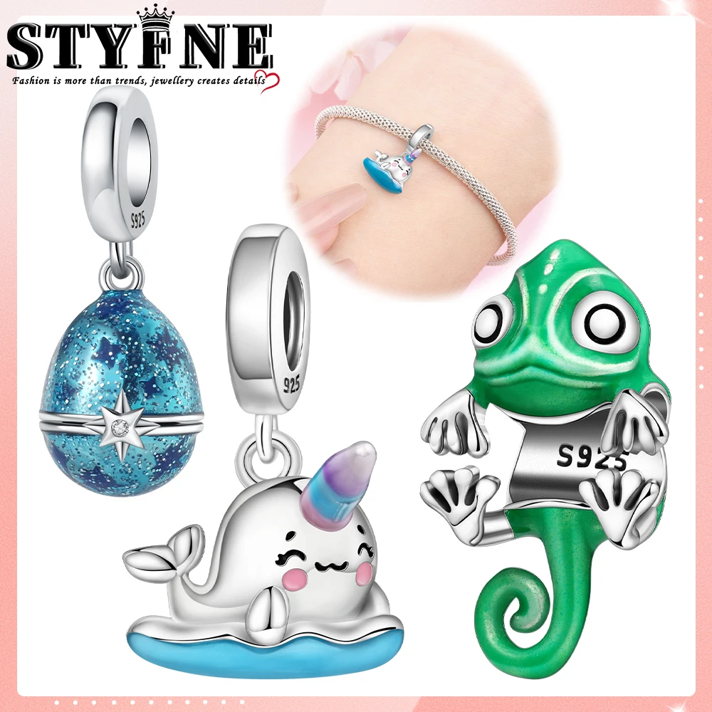 925 Sterling Silver Chameleon, Cute Dolphin Beads Suitable For Original Bracelet Diy Gift Anniversary Birthday
925 Sterling Silver Chameleon, Cute Dolphin Beads Suitable For Original Bracelet Diy Gift Anniversary Birthday