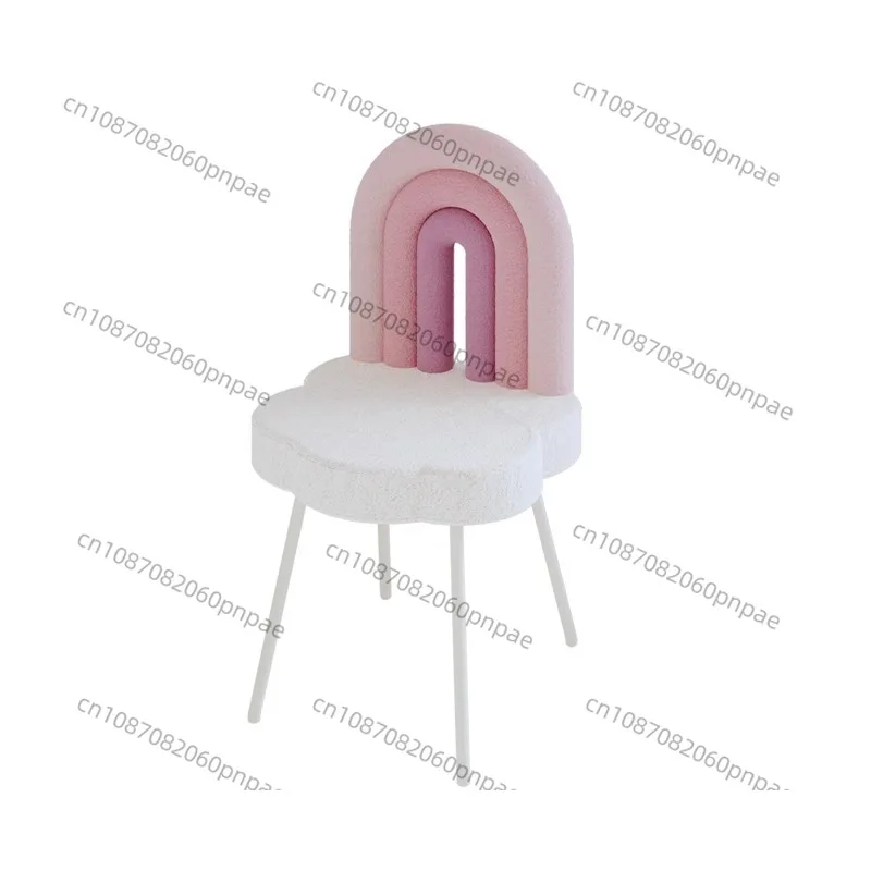 Makeup Chair Premium Nail Stool Simple Dresser Chair Cream Style Girls Bedroom Rainbow Back Chair Dressing Stool 
Makeup Chair Premium Nail Stool Simple Dresser Chair Cream Style Girls Bedroom Rainbow Back Chair Dressing Stool
