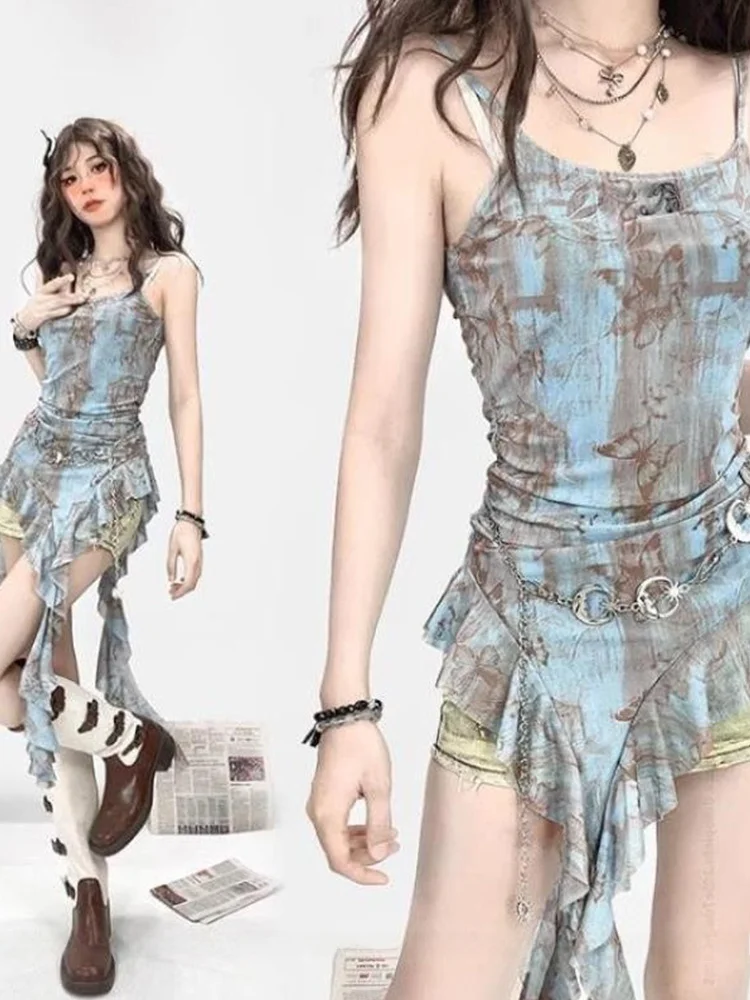 Spicy Girl Asymmetrical Lace Trim Crop Top Women's New 2026 Dyed Strap Vest Mesh Pleated Dress Korean Style Commute
Spicy Girl Asymmetrical Lace Trim Crop Top Women's New 2026 Dyed Strap Vest Mesh Pleated Dress Korean Style Commute