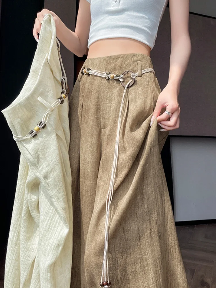 Khaki Wide Leg Suit Pants Women Summer 2026 Lightweight Retro Dyed Print Ice Silk Yamamoto Pants High Waist Straight Leg
Khaki Wide Leg Suit Pants Women Summer 2026 Lightweight Retro Dyed Print Ice Silk Yamamoto Pants High Waist Straight Leg
