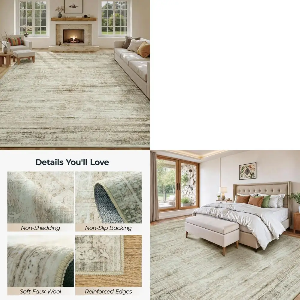 Luxury 8x10 Beige Area Rugs for Living, Bedroom, Dining Rooms - Soft, Cozy, Retro, Distressed, Stain Resistant
Luxury 8x10 Beige Area Rugs for Living, Bedroom, Dining Rooms - Soft, Cozy, Retro, Distressed, Stain Resistant