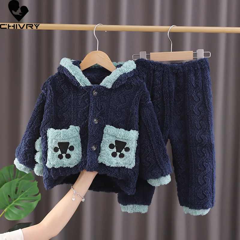 New Kids Autumn Winter Cartoon Dinosaur Clothing Sets Baby Thicken Warm Flannel Pajamas Boys Fashion Hooded Sleepwear Pyjamas
New Kids Autumn Winter Cartoon Dinosaur Clothing Sets Baby Thicken Warm Flannel Pajamas Boys Fashion Hooded Sleepwear Pyjamas