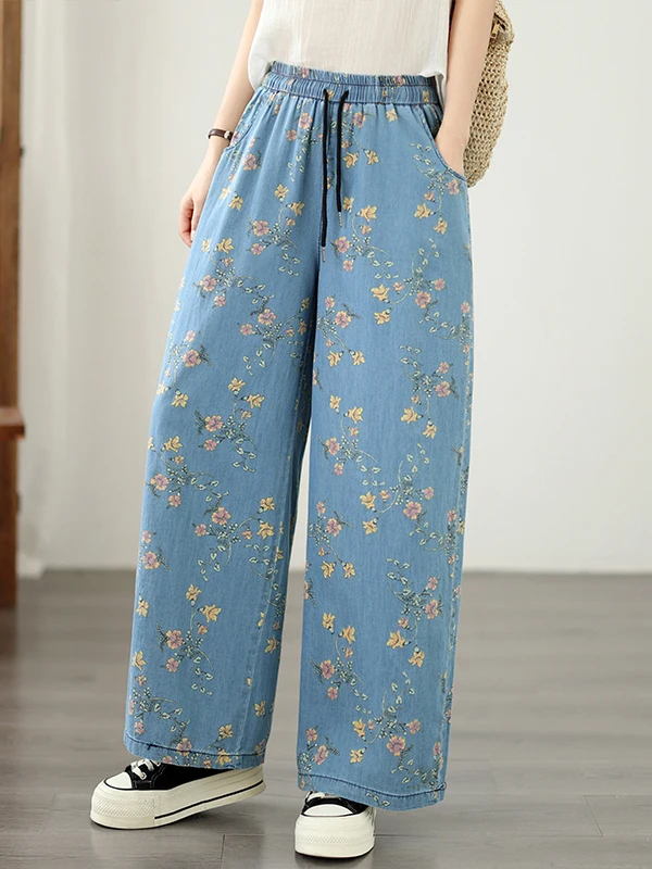 Summer 2026 Women's Loose Fit Printed Denim Wide Leg Pants High Waist Thin Denim Versatile Casual Retro Style plus Size
Summer 2026 Women's Loose Fit Printed Denim Wide Leg Pants High Waist Thin Denim Versatile Casual Retro Style plus Size