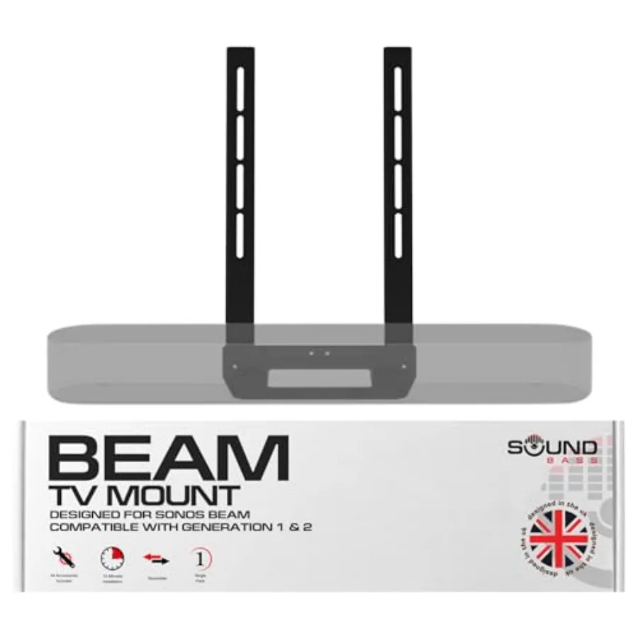TV mounting bracket for Sonos Beam Gen 1 2 soundbar steel construction black full hardware kit included
TV mounting bracket for Sonos Beam Gen 1 2 soundbar steel construction black full hardware kit included