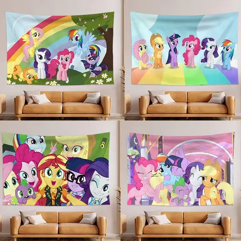 M-My Littles Ponys Duvar Halısı, Art Deco Battaniye Perde, Evde, Yatak Odasında, Oturma Odasında Dekoratif Amaçlı Kullanım İçin.