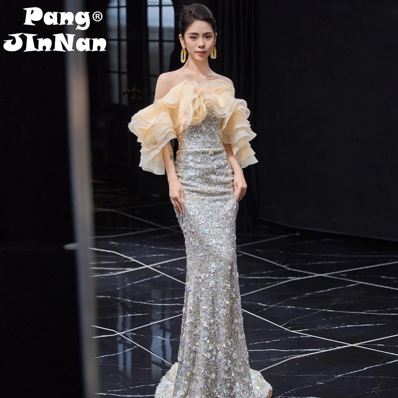 PJN Роскошное вечернее платье русалки с открытыми плечами, женское платье 202, торжественное длинное платье с блестками для свадебного гостя, банкета, праздничное платье, платье для выступлений
PJN Роскошное вечернее платье русалки с открытыми плечами, женское платье 202, торжественное длинное платье с блестками для свадебного гостя, банкета, праздничное платье, платье для выступлений