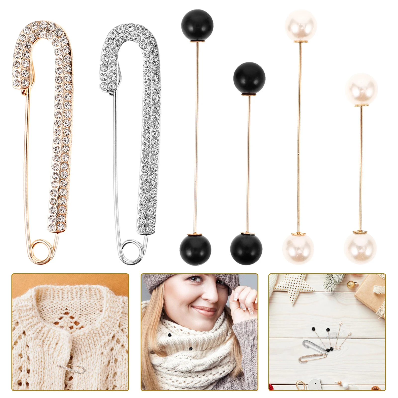 6Pcs Breastpin Brooch Clips Set Waist Cinch Dress Shawl Collar Pins Pearl Rhinestone Decorative Safety Pins for Women Clothing
6Pcs Breastpin Brooch Clips Set Waist Cinch Dress Shawl Collar Pins Pearl Rhinestone Decorative Safety Pins for Women Clothing