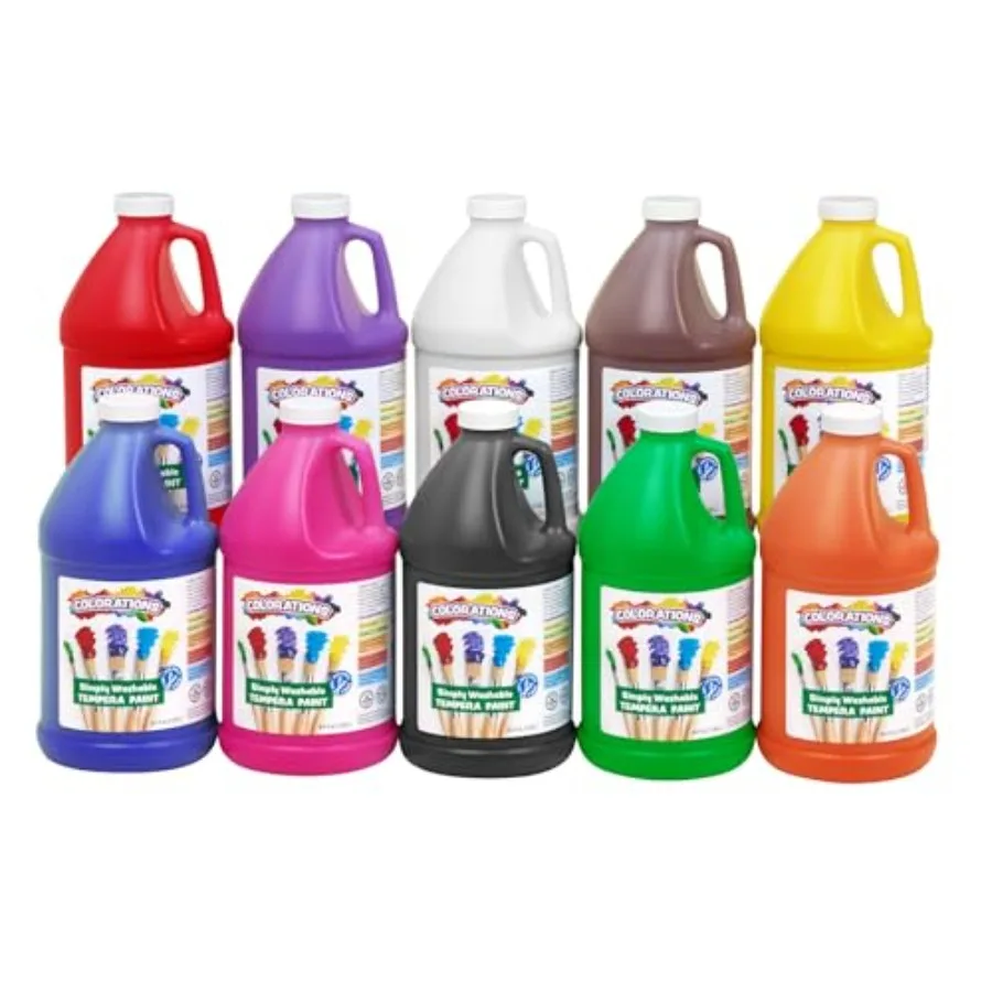 Paraben-Free Simply Washable Tempera Paint Set of 10 Colors - 1/2 Gallons. Non-Toxie and Made in The USA
Paraben-Free Simply Washable Tempera Paint Set of 10 Colors - 1/2 Gallons. Non-Toxie and Made in The USA