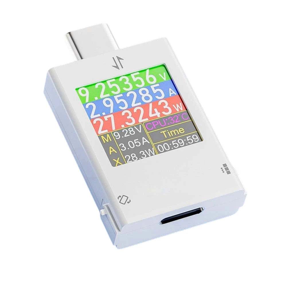 USB-C Power Analyzer Featuring Real-Time Max Value Recording for Voltage Current Power and Temperature During Operation
USB-C Power Analyzer Featuring Real-Time Max Value Recording for Voltage Current Power and Temperature During Operation