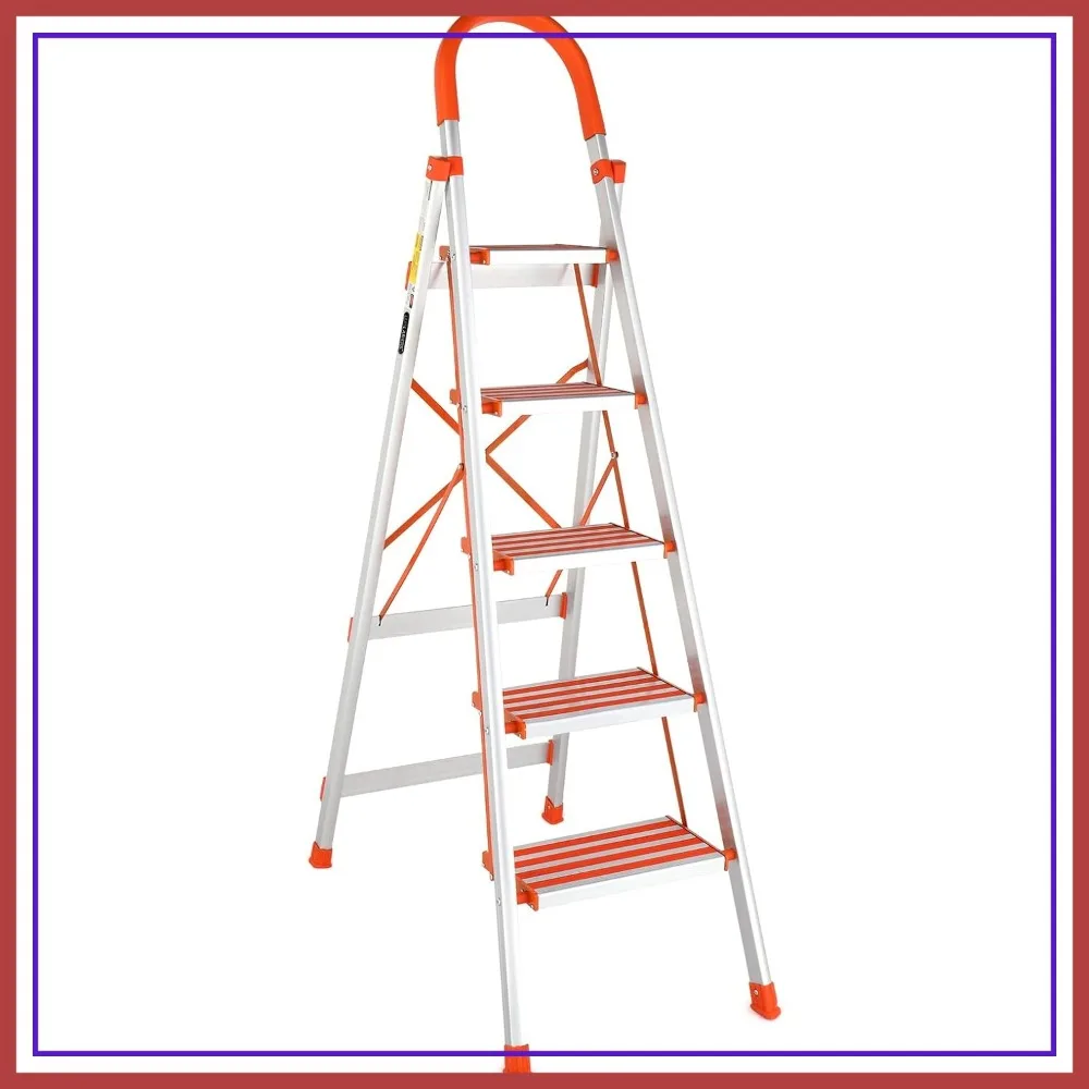 5 Step Folding Step Ladder Aluminum Anti-Slip Pedal 350lbs Capacity for Home Office
5 Step Folding Step Ladder Aluminum Anti-Slip Pedal 350lbs Capacity for Home Office