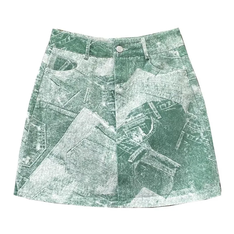Green Retro Printed Denim Short Skirt Women's 2022 New Summer Korean Slim Package Hip A-Line Skirt s17
Green Retro Printed Denim Short Skirt Women's 2022 New Summer Korean Slim Package Hip A-Line Skirt s17
