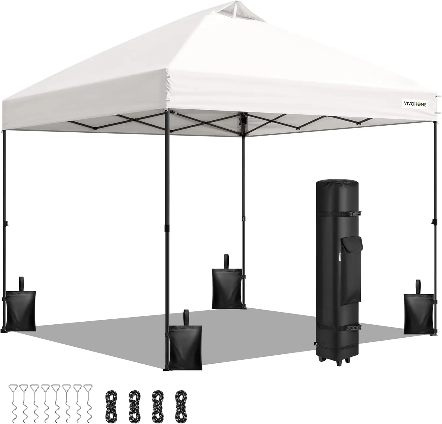 10x10ft Pop Up Canopy Tent One Push Setup Outdoor Portable Shelter Tent Heavy Duty with Wheel Carry Bag and 4 Sandbags, White
10x10ft Pop Up Canopy Tent One Push Setup Outdoor Portable Shelter Tent Heavy Duty with Wheel Carry Bag and 4 Sandbags, White