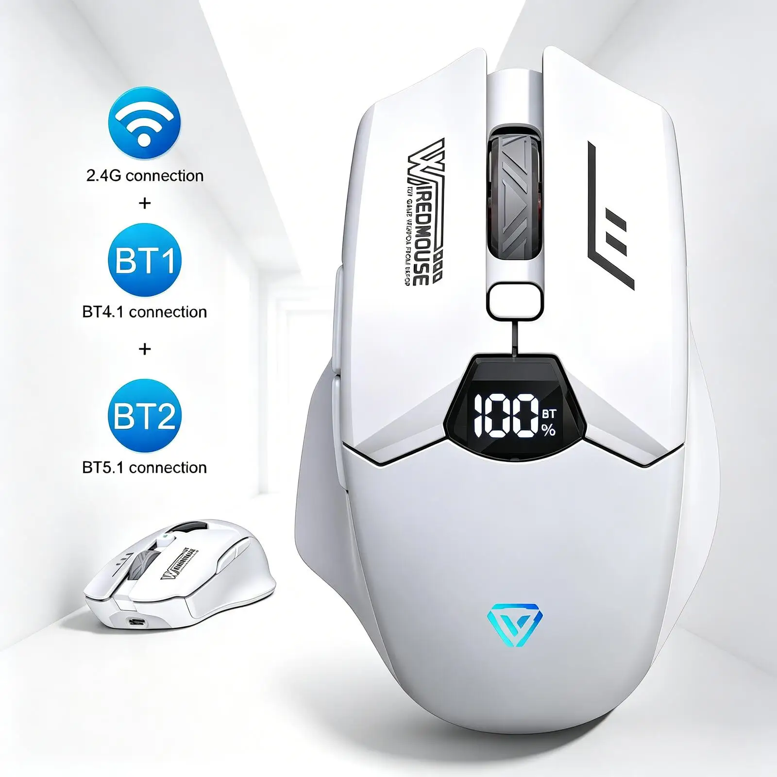 Dual-Mode 2.4G Bluetooth Wireless Charging Mouse Silent Gaming Mice with Smart Digital Display, Ergonomic Portable for PC Laptop
Dual-Mode 2.4G Bluetooth Wireless Charging Mouse Silent Gaming Mice with Smart Digital Display, Ergonomic Portable for PC Laptop
