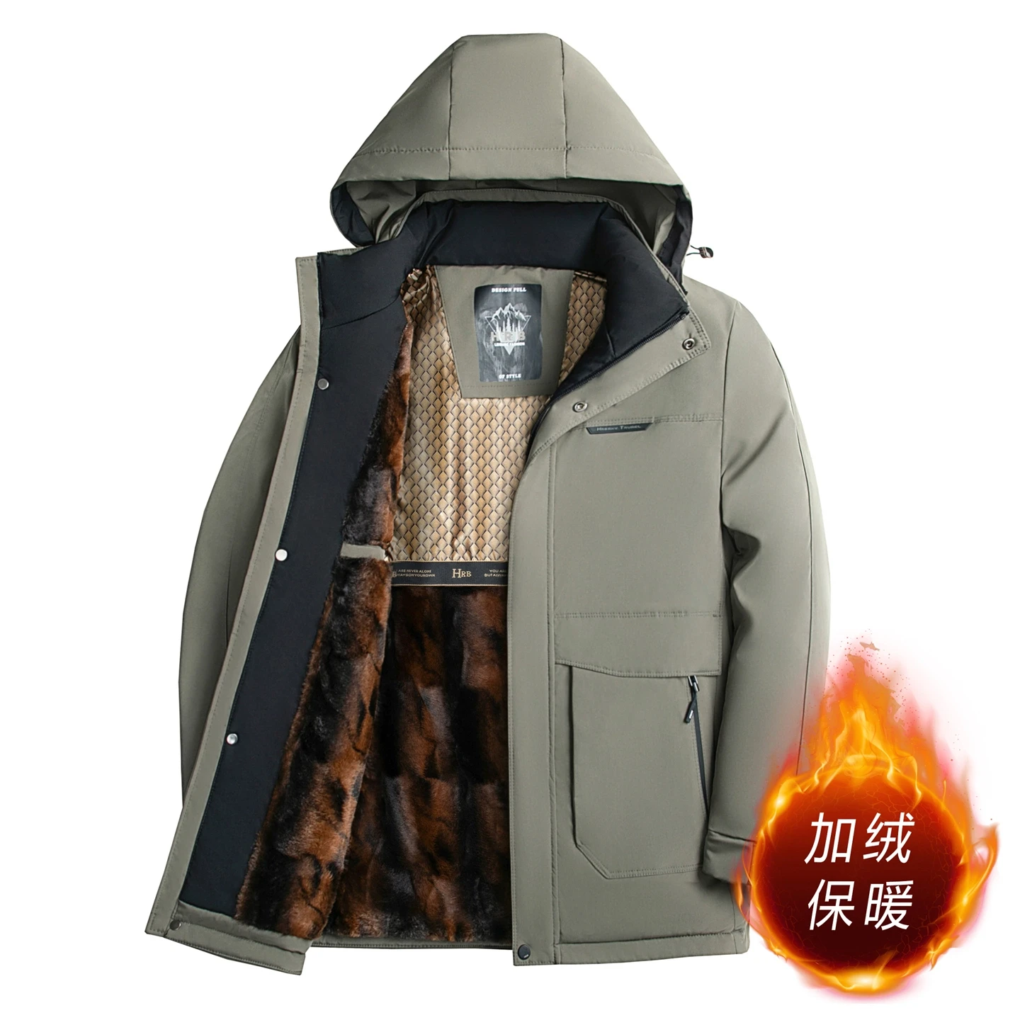 Мужская зимняя бархатная утепленная куртка с капюшоном, деловая куртка для треккинга и рыбалки, пальто, мужская уличная парка, зимняя верхняя одежда 
Мужская зимняя бархатная утепленная куртка с капюшоном, деловая куртка для треккинга и рыбалки, пальто, мужская уличная парка, зимняя верхняя одежда