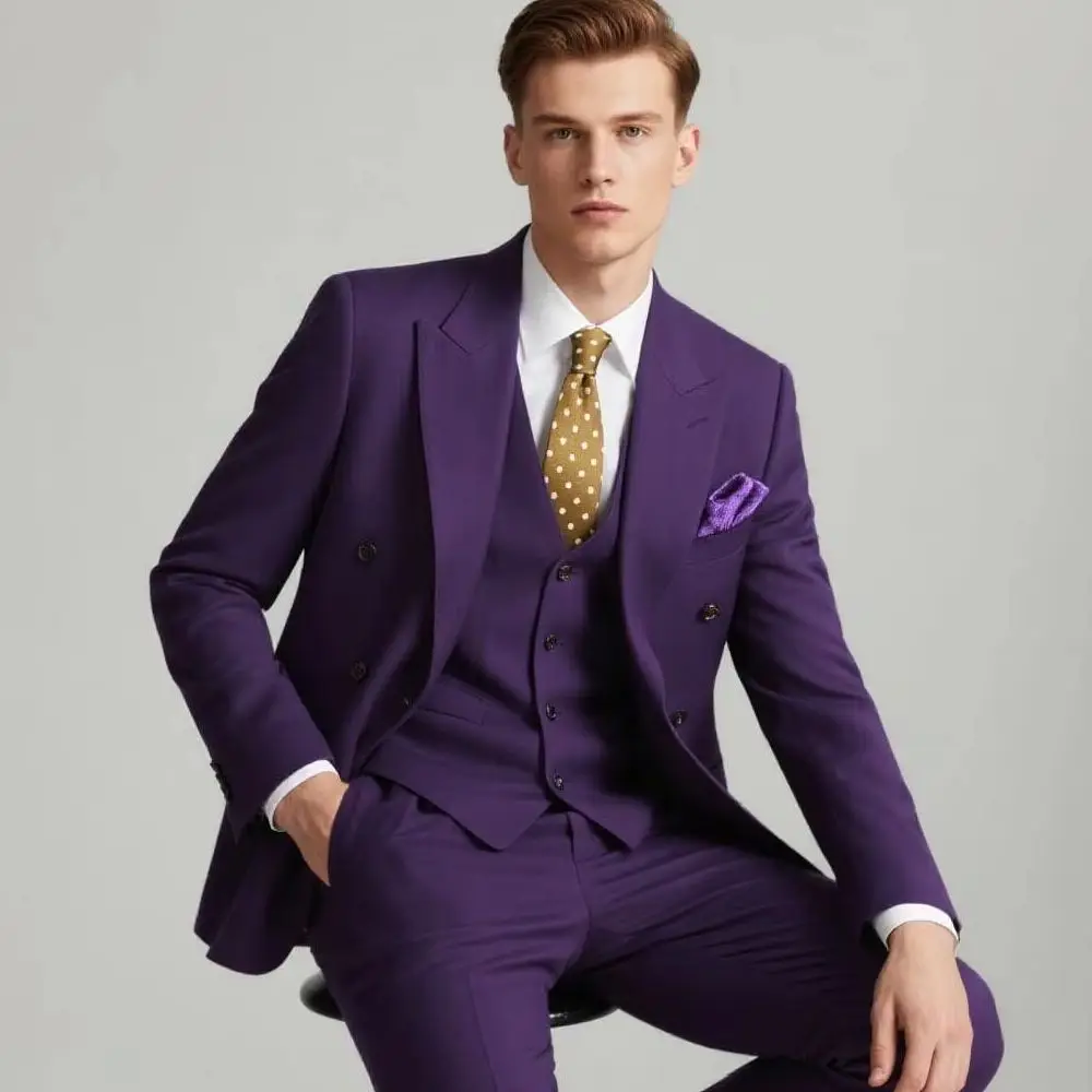 Prom Suits for Men Slim Fit Groom Wedding Tuxedos Peak Lapel Business Formal Party Male Blazer Vest Pants 3 Piece Costume Homme
Prom Suits for Men Slim Fit Groom Wedding Tuxedos Peak Lapel Business Formal Party Male Blazer Vest Pants 3 Piece Costume Homme