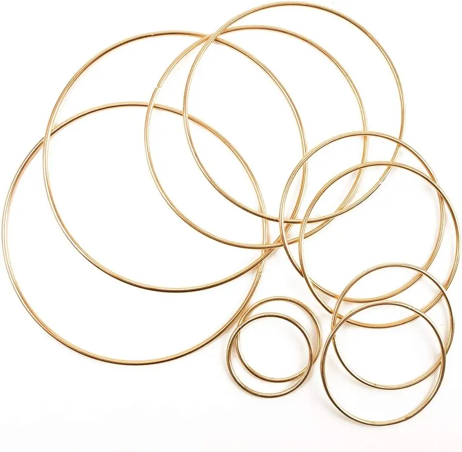 Dream Catcher Rings, 10PCS Wreath Macrame Rings Gold Metal Floral Hoops for Making Wedding Wreath Decor Wall Hanging Crafts, 5 S
Dream Catcher Rings, 10PCS Wreath Macrame Rings Gold Metal Floral Hoops for Making Wedding Wreath Decor Wall Hanging Crafts, 5 S