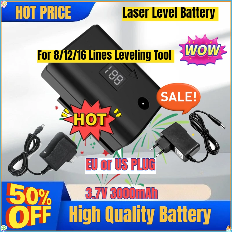 Аккумулятор большой емкости 3000 мАч 3.7В для лазерного уровня, совместимый с 8/12/16-линейными нивелирами, с цифровым дисплеем
Аккумулятор большой емкости 3000 мАч 3.7В для лазерного уровня, совместимый с 8/12/16-линейными нивелирами, с цифровым дисплеем