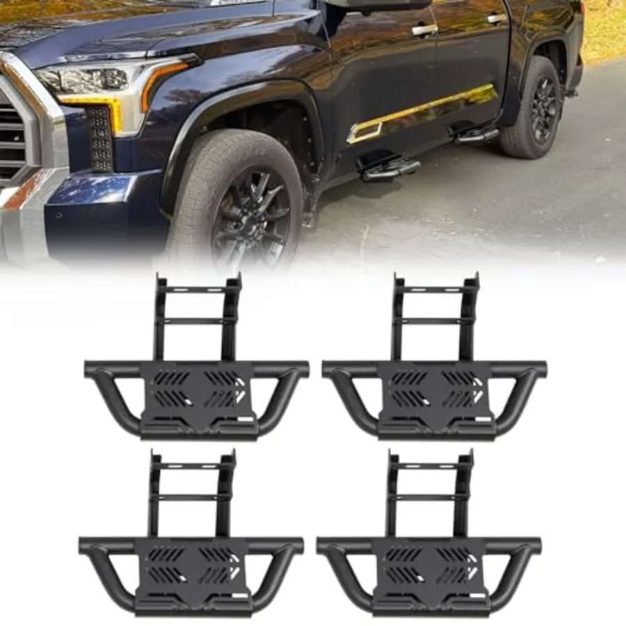 4PCS EZ Side Steps for 2022-2026 Toyota Tundra CrewMax Cab Aluminum, Black, Non-Slip Surface Easy Installation
4PCS EZ Side Steps for 2022-2026 Toyota Tundra CrewMax Cab Aluminum, Black, Non-Slip Surface Easy Installation