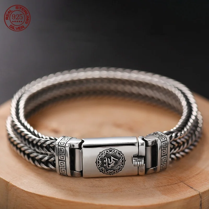 Factory Price 100% Real Solid S925 Silver Hand Woven Heavy Bracelet Men's Fashion Retro Bracelet Personality Vintage Jewelry
Factory Price 100% Real Solid S925 Silver Hand Woven Heavy Bracelet Men's Fashion Retro Bracelet Personality Vintage Jewelry