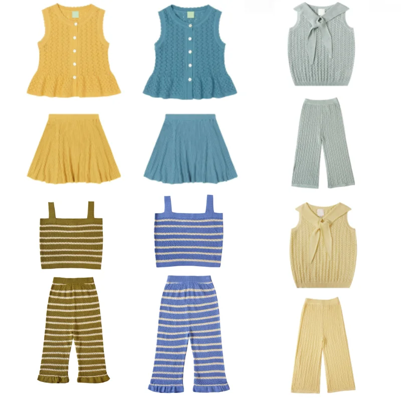Girls' Knitted Short Sleeved Skirt 2026 Summer New Blue Fashionable Temperament Vest Top Cotton Sweet Camisole Wide Leg Pants
Girls' Knitted Short Sleeved Skirt 2026 Summer New Blue Fashionable Temperament Vest Top Cotton Sweet Camisole Wide Leg Pants