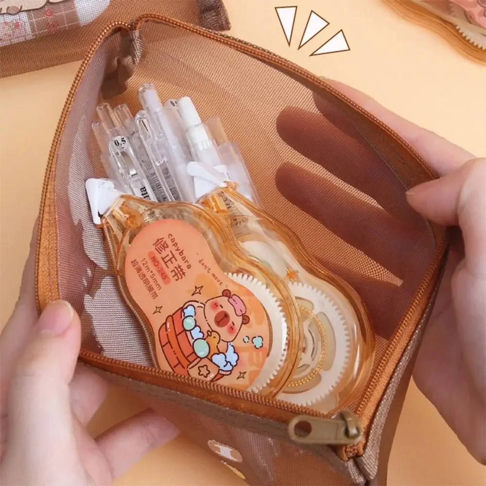 Capybara Mesh Bag Zipper Closure Mesh Pen Bag Stationery Organizer Cartoon Design Cartoon Pencil Case For School Office Home
Capybara Mesh Bag Zipper Closure Mesh Pen Bag Stationery Organizer Cartoon Design Cartoon Pencil Case For School Office Home