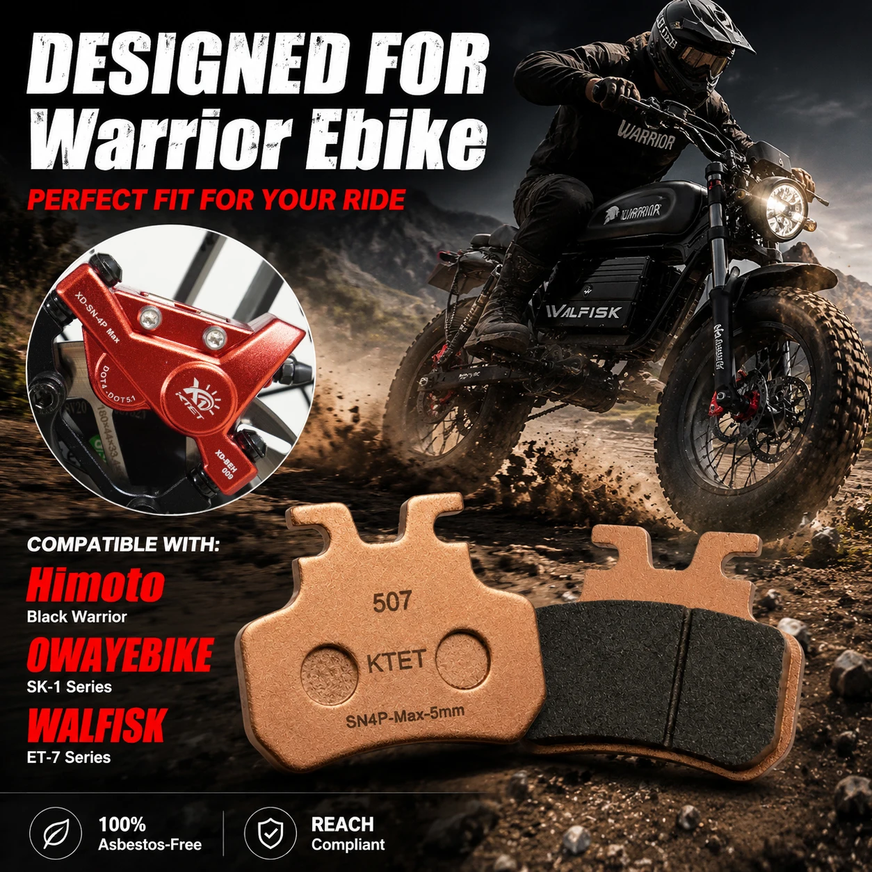 Warrior Ebike Brake Pads Semi-Metallic for Himoto Black Warrior OWAYEBIKE Warrior SK-1 SK-1 Ultra KTET SN-V4 Hydraulic
Warrior Ebike Brake Pads Semi-Metallic for Himoto Black Warrior OWAYEBIKE Warrior SK-1 SK-1 Ultra KTET SN-V4 Hydraulic