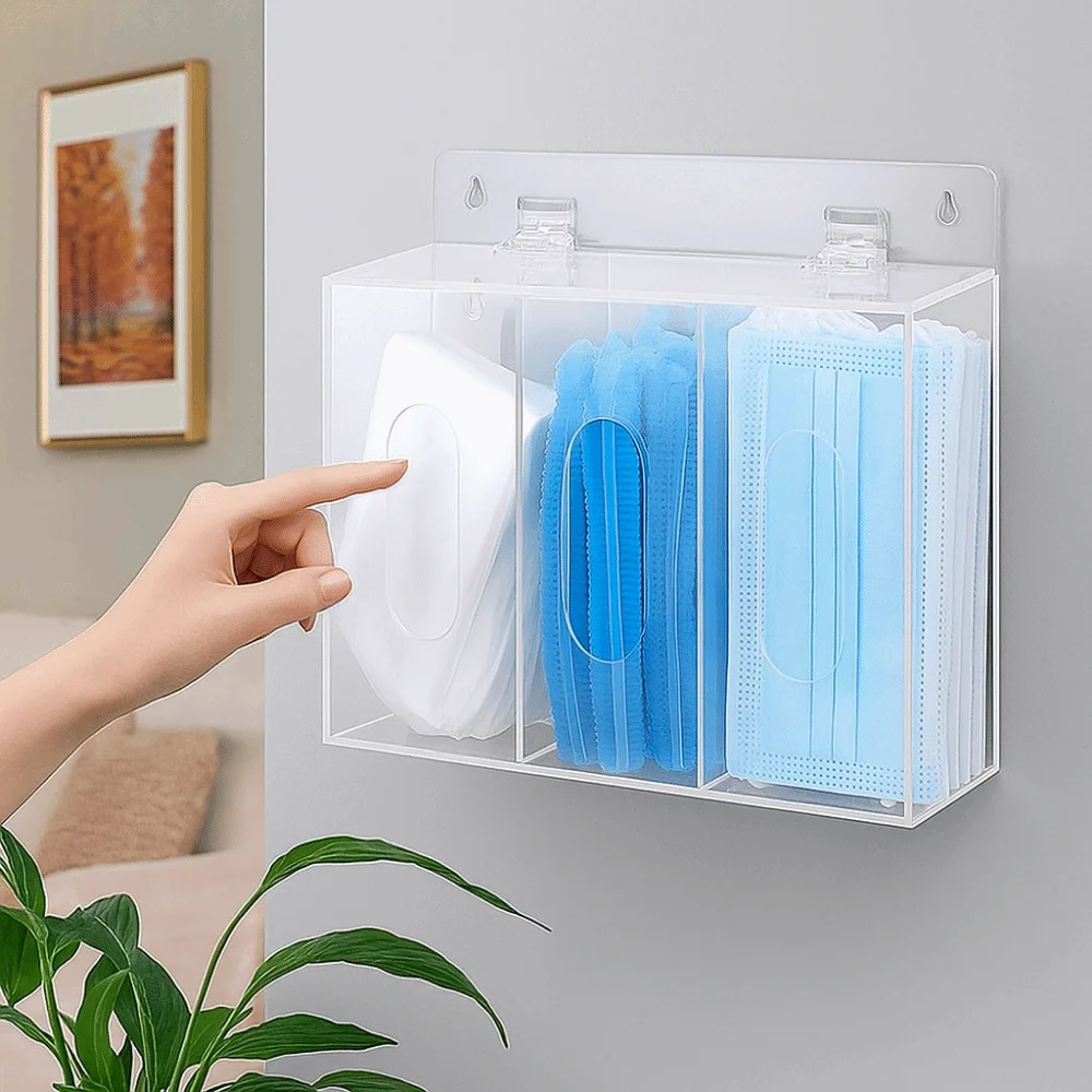 1/2/3 Grids Acrylic Glove Holder Wall Mounted Dustproof Glove Storage Box Space Saving Transparent Mask Dispenser Laboratory
1/2/3 Grids Acrylic Glove Holder Wall Mounted Dustproof Glove Storage Box Space Saving Transparent Mask Dispenser Laboratory